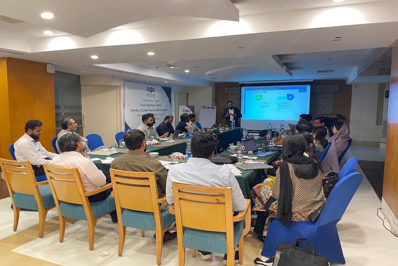 Photo from the report's Annex: participants at ADS's 'Omnibus, Climate Finance & GRI Framework' training workshop (17-18 April 2026), held under the Green Transition Standards (GTS) platform.