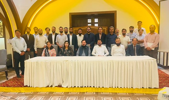 Photo from the report: participants at the Currents of Change conference, Faletti's, Lahore, 19 August 2026.