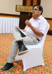 Photo from the report: Amjad Nazeer, Chief Executive ADS, delivering the opening remarks and presentation on the Shared Transition Responsibility Movement (STRM) at the Threads of Accountability dialogue, Avari Towers, Karachi.